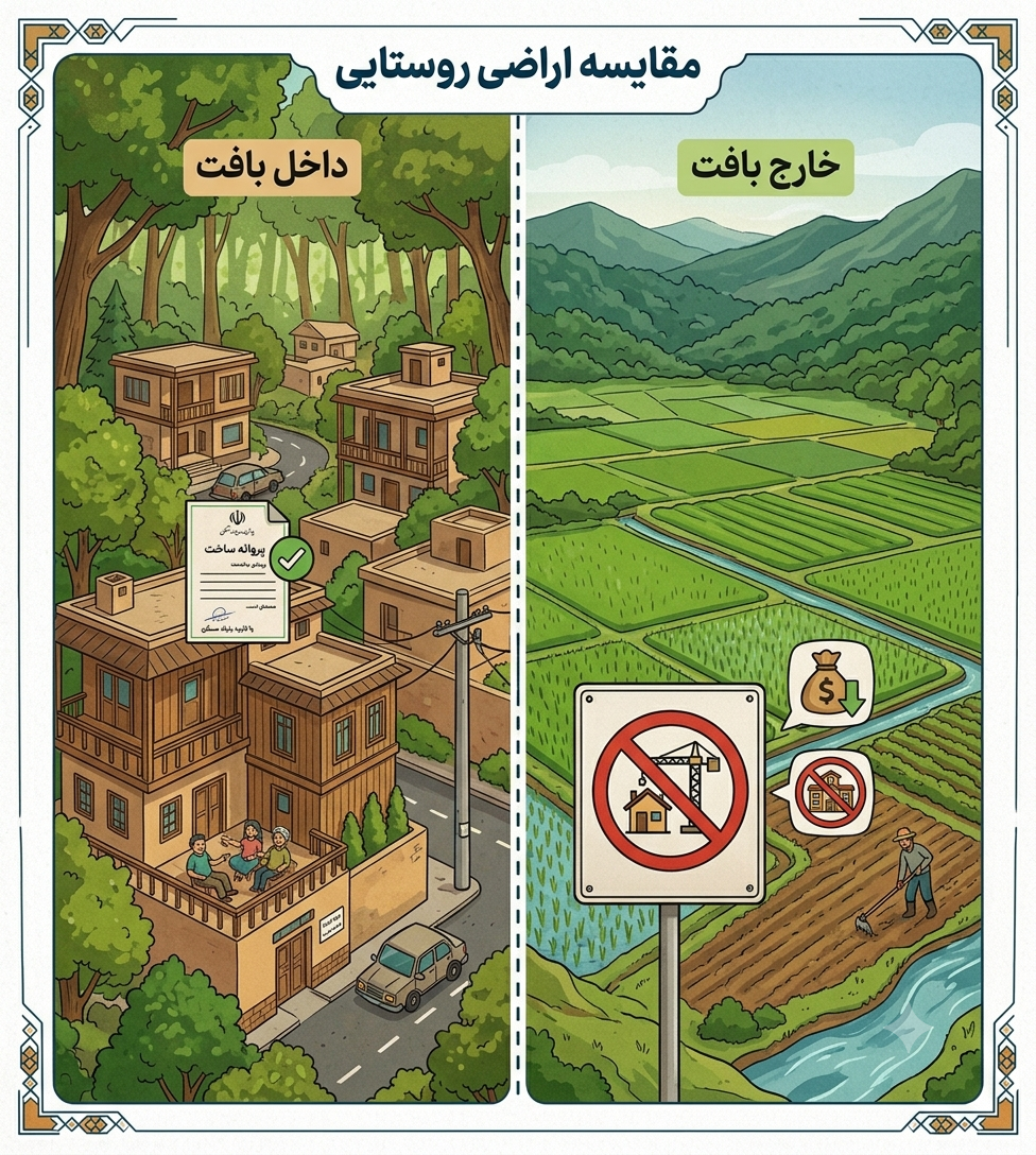 زمین داخل بافت یا خارج بافت | راهنمای کامل خرید زمین در شمال