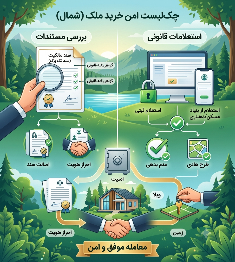 استعلام زمین قبل از خرید | ۱۰ استعلام مهم برای خرید زمین در شمال
